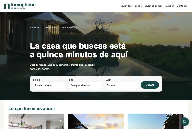 La portada, con buscador